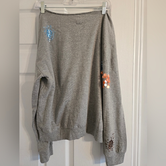 Anthropologie Embellished Gray Sweatshirt, Size Medium - Picture 5 of 6